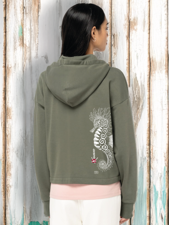Sea Horse Organic Hooded Sweat Shirt