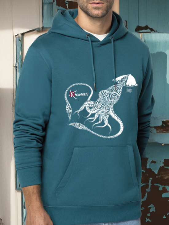 Sweat-shirt bio capuche Le Calamar