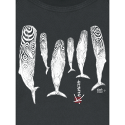 Sperm Whales Ladies Long Sleeves Washed T-Shirt