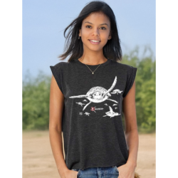 T-shirt Fluide à manches roulottées Les Tortues