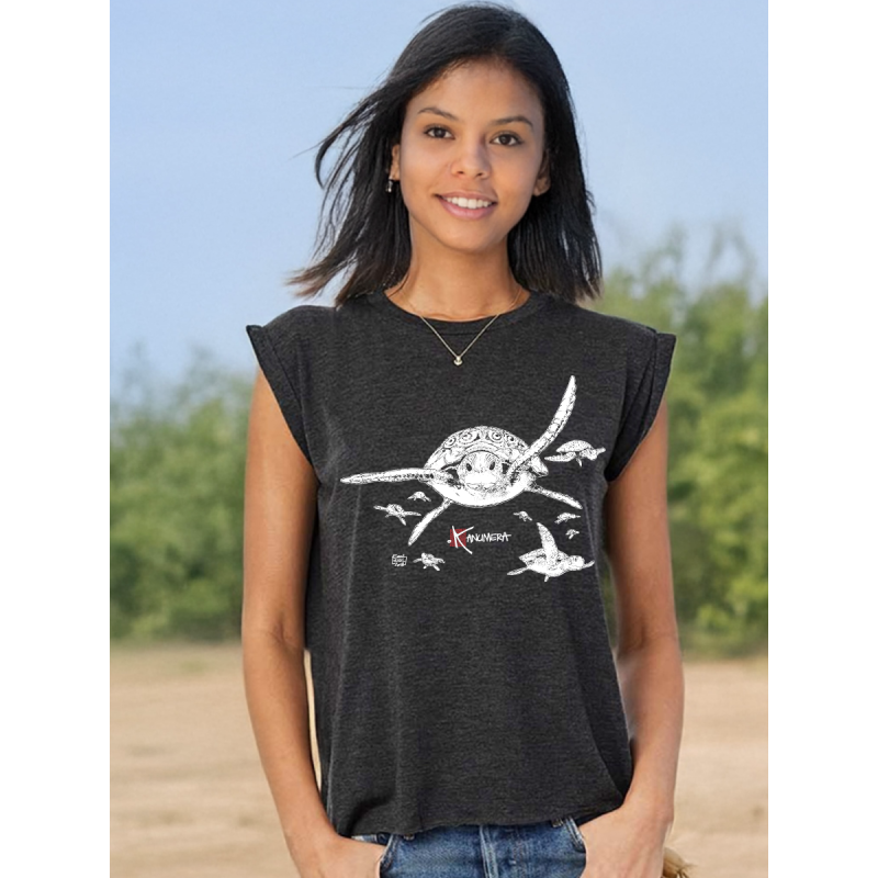 T-shirt Fluide à manches roulottées Les Tortues