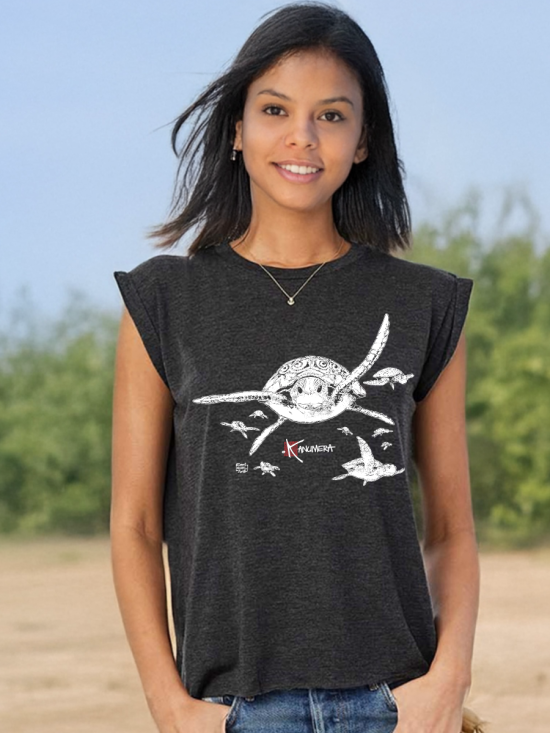 Turtles Ladies' flowy rolled-cuff T-shirt