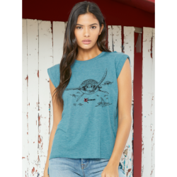 Turtles Ladies' flowy rolled-cuff T-shirt