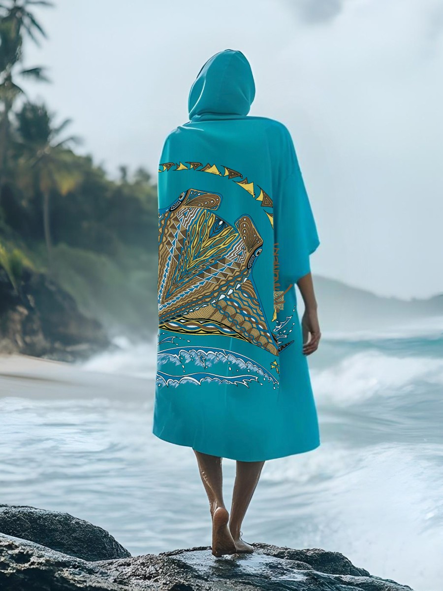 Poncho Microfibre Grand Modèle Origine Les Raies