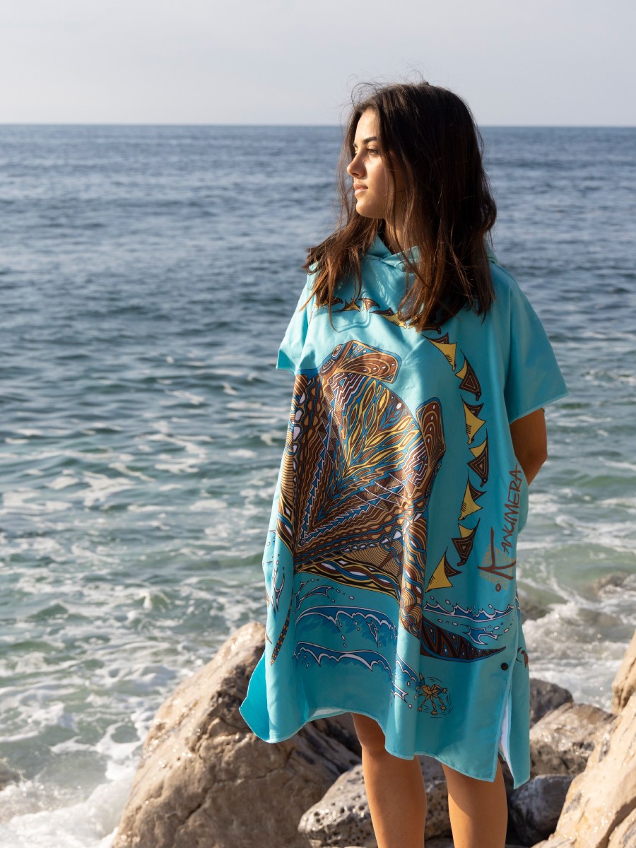 Manta rays Microfibre Poncho (Middle Size)