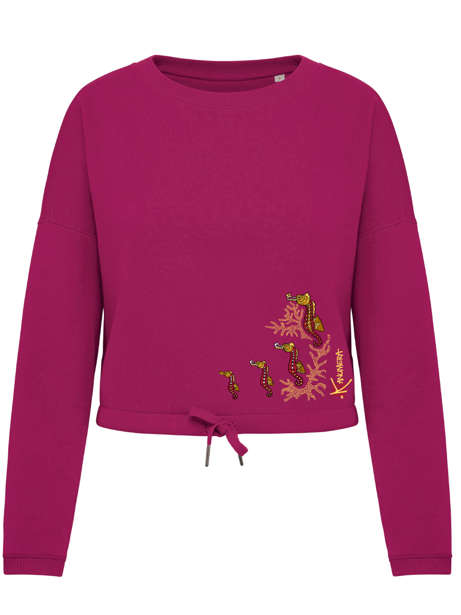 Seahorses Oversized Crop Sweat-shirt