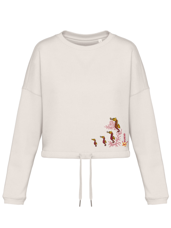 Sweat-shirt Oversize Crop Les Hippocampes