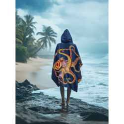Poncho Microfibre Moyen Modèle La Pieuvre