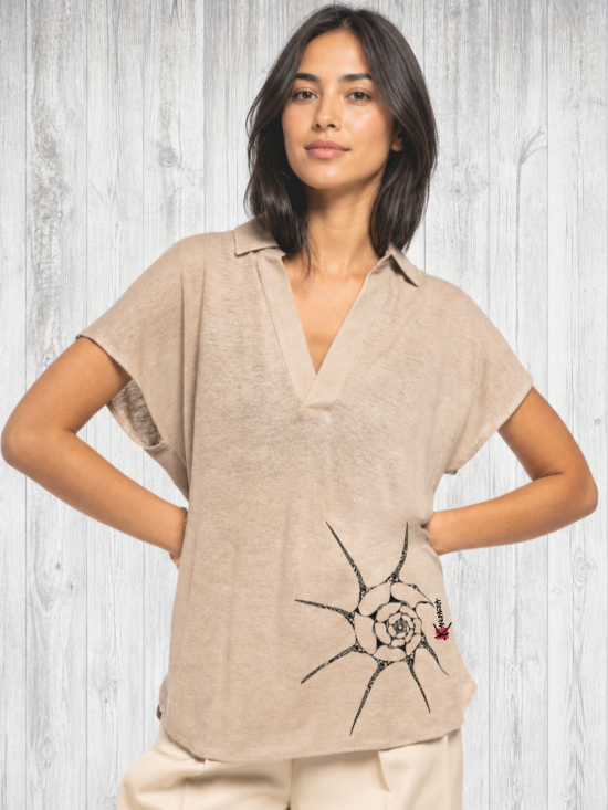 Shellfish Ladie's linen polo shirt