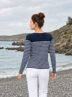 Shark Fin Ladies’ long-sleeved Breton stripe top