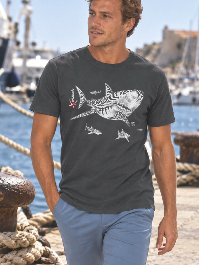 Shark Attack Adult Organic T-shirt
