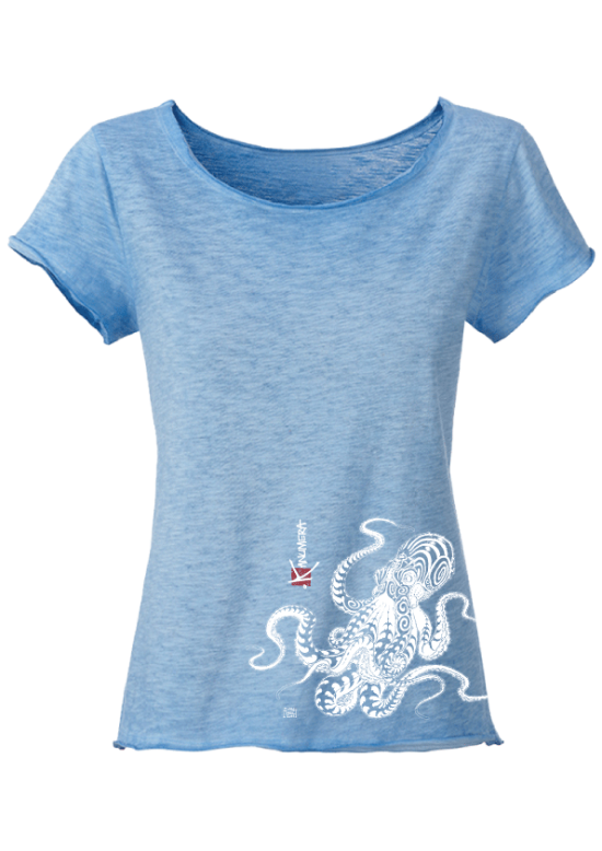 T-shirt délavé Femme La Pieuvre Tatoo