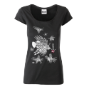 (New) Tee-shirt moulant Femme Le Requin Tatoo (Impression Poitrine) (New) Tee-shirt moulant Femme Le Requin Tatoo (Impression Poitrine)