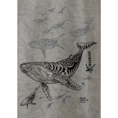 Polo Teinte délavée Manches Courtes Les Baleines Tatoos