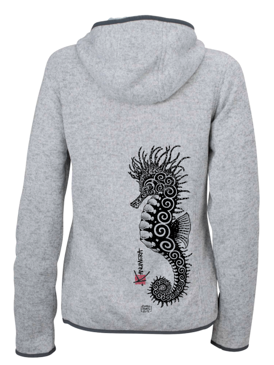 Veste à Capuche Femme en Polaire tricoté L'Hippocampe Tatoo