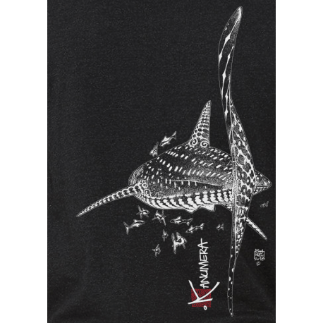 (New) Tee-shirt moulant Femme Le Requin Tatoo (Impression Poitrine)