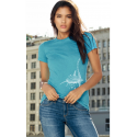 (New) Tee-shirt moulant Femme Le Requin Tatoo (Impression Poitrine)