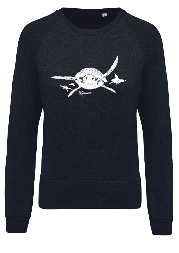 Turtles Ladies’ organic cotton crew neck raglan sleeve sweatshirt