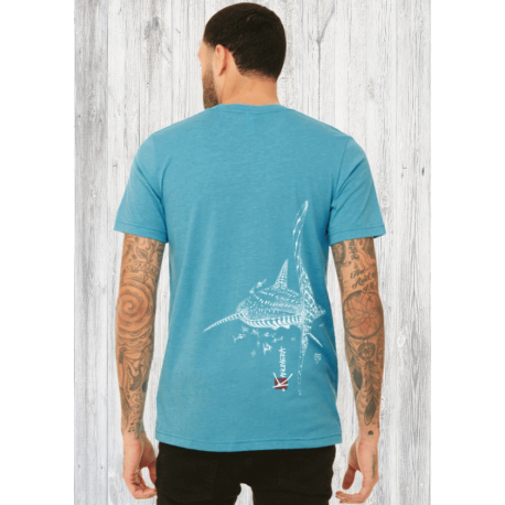 (New) Tee-shirt moulant Femme Le Requin Tatoo (Impression Poitrine)