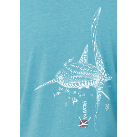 (New) Tee-shirt moulant Femme Le Requin Tatoo (Impression Poitrine)