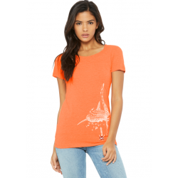 (New) Tee-shirt moulant Femme Le Requin Tatoo (Impression Poitrine)