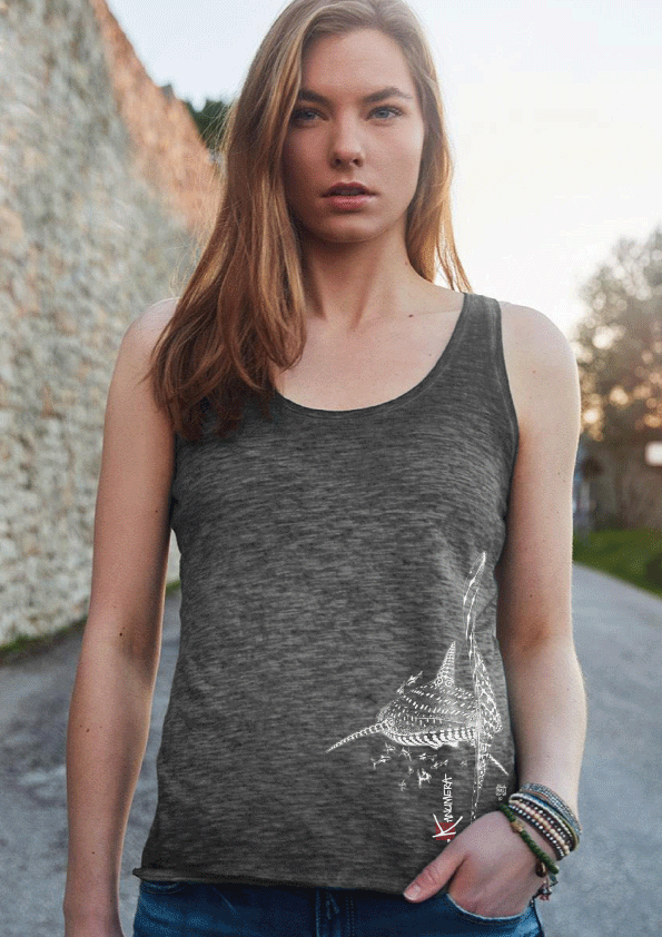 Débardeur délavé Femme Le Requin Baleine