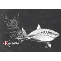 Tee-shirt délavé Le Requin Blanc et le Plongeur  Tee-shirt délavé Le Requin Blanc et le Plongeur