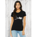 Tee-shirt Bio Femme Le Requin Blanc et la Plongeuse Tee-shirt Bio Femme Le Requin Blanc et la Plongeuse