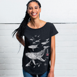 Tee-shirt Slub Loose Les Baleines