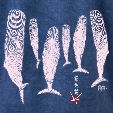 Polo Teinte délavée Manches Courtes Les Baleines Tatoos