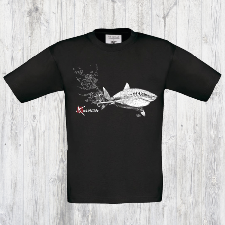 White Shark and Diver kid's T-shirt