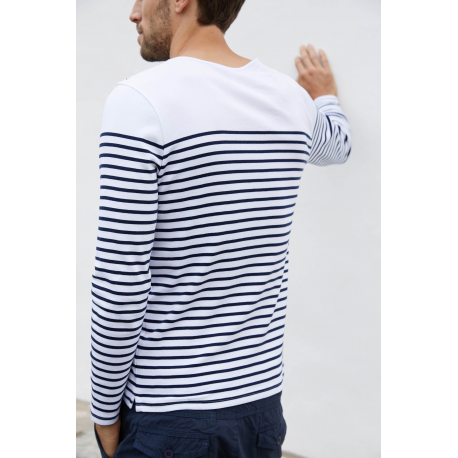 Shark Fin Men’s long-sleeved Breton stripe top