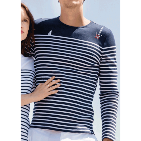 Shark Fin Men’s long-sleeved Breton stripe top