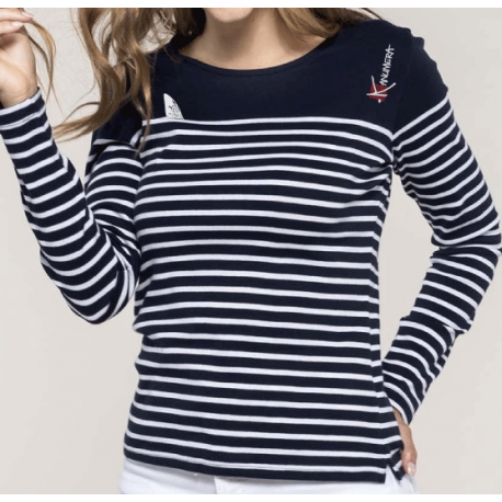 Shark Fin Ladies’ long-sleeved Breton stripe top