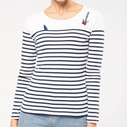 Shark Fin Ladies’ long-sleeved Breton stripe top