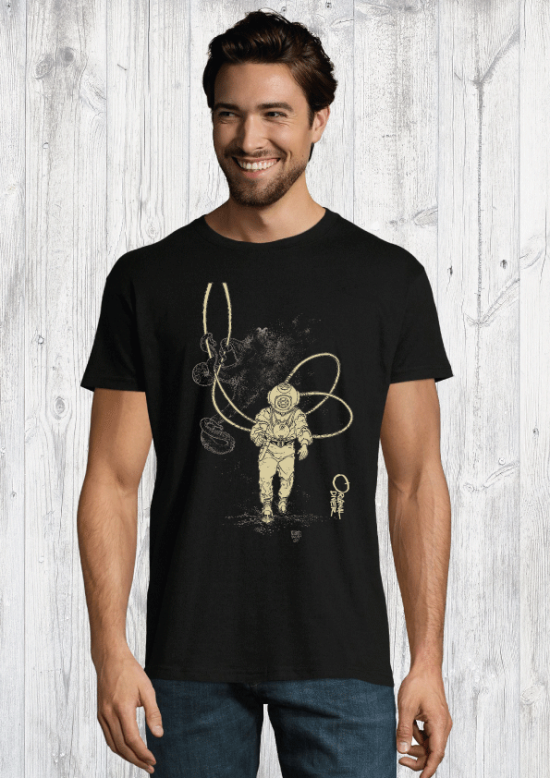 Octopus and Diver organic T-shirt