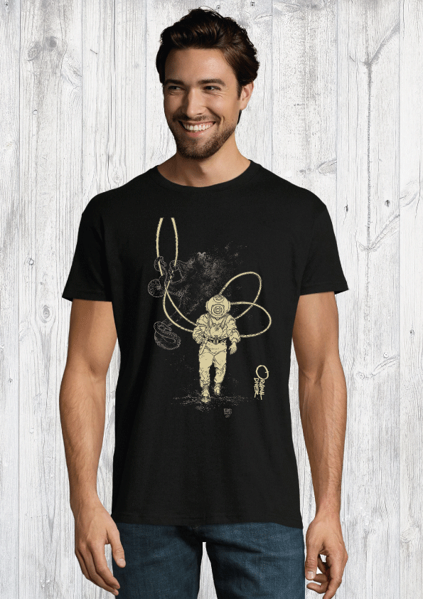 Octopus and Diver organic T-shirt