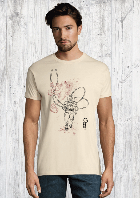 Octopus and Diver organic T-shirt