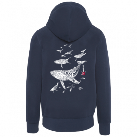 Sweat Capuche zippé Vintage Les Baleines