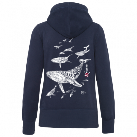 Sweat Capuche zippé Femme Les Baleines
