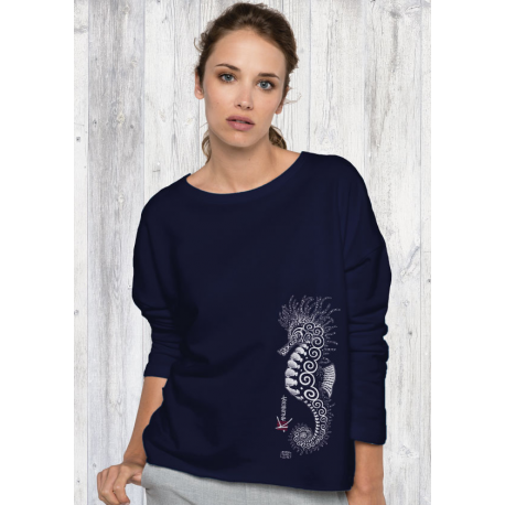 Sweat-shirt Femme Loose L'Hippocampe Tatoo