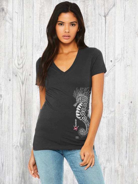 Seahorse Ladies' V-neck short-sleeved organic T-shirt