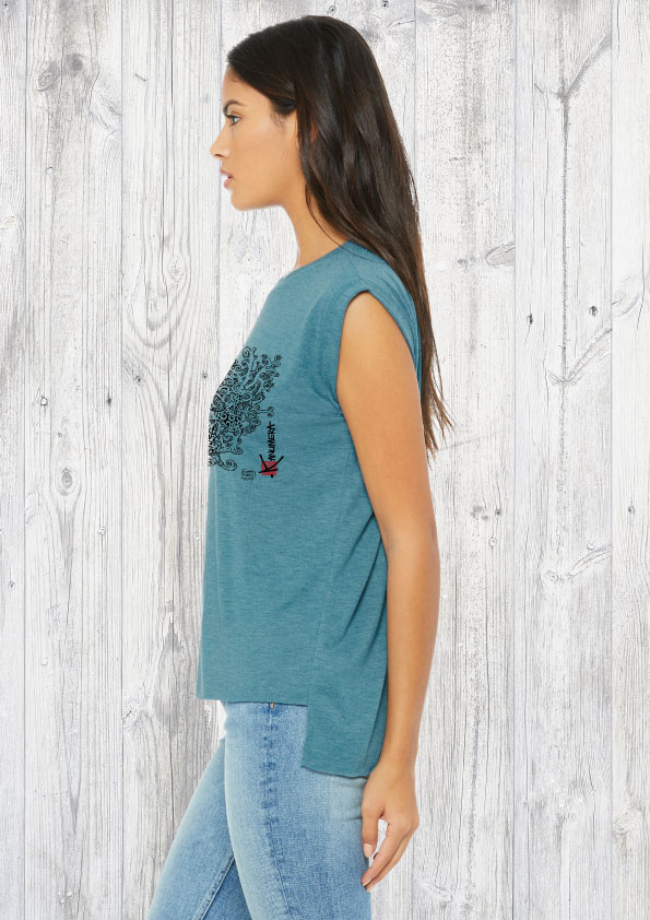 T-shirt Fluide à manches roulottées Le Gorgonocéphale