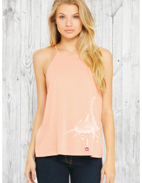 Whale Shark Ladies' flowy high neck tank top