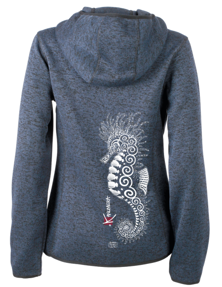 Veste à Capuche Femme en Polaire tricoté L'Hippocampe Tatoo