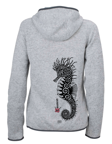 Veste à Capuche Femme en Polaire tricoté...