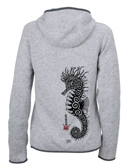 Veste à Capuche Femme en Polaire tricoté L'Hippocampe Tatoo