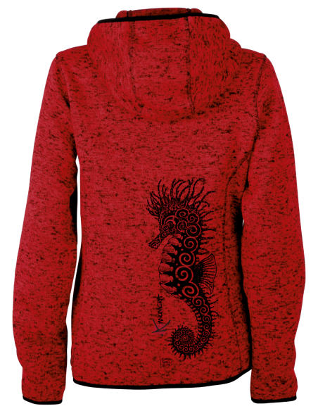 Veste à Capuche Femme en Polaire tricoté L'Hippocampe Tatoo