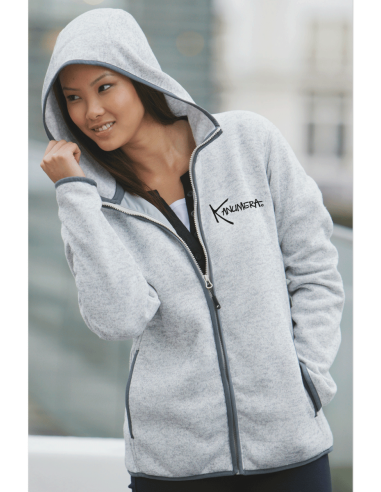 Veste à Capuche Femme en Polaire tricoté...