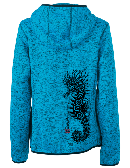 Veste à Capuche Femme en Polaire tricoté L'Hippocampe Tatoo